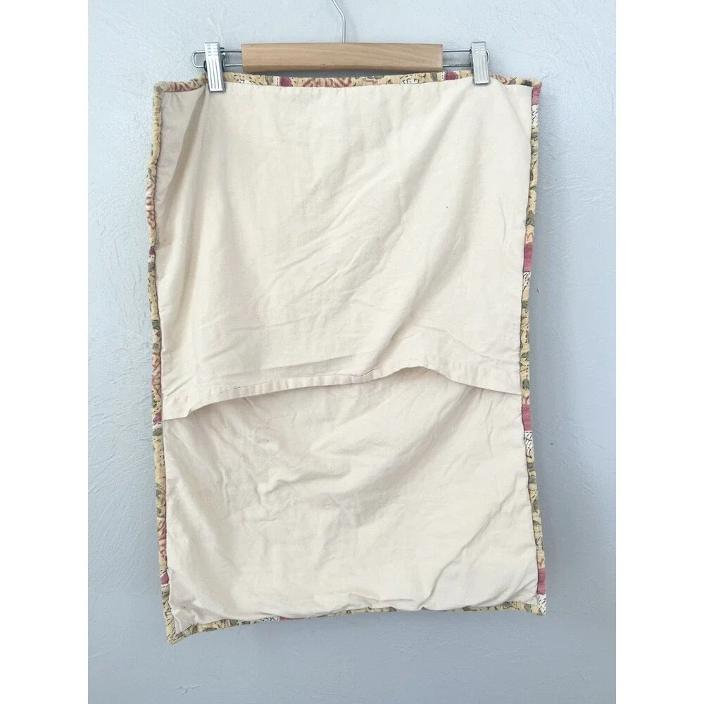 2 Pottery Barn Standard Pillow Shams Yellow White Flower Cotton Cottage Vintage